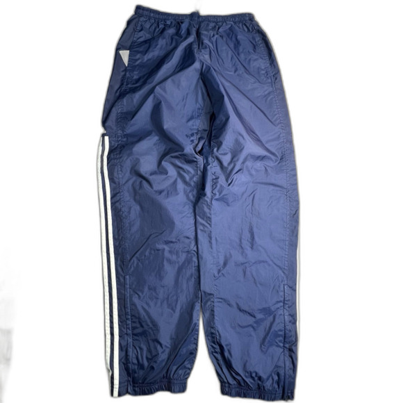 VINTAGE Adidas Sweatpants Mens Large Blue Track Windbreaker 3 Stripes Y2k - Picture 1 of 7